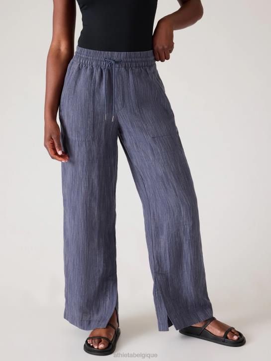 Athleta femmes pantalon large en lin retraite JRTZ177 vêtements il pleut des violettes