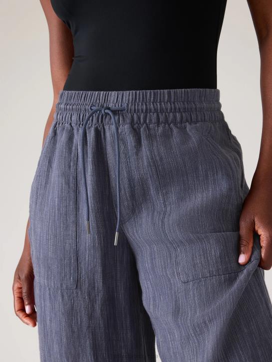 Athleta femmes pantalon large en lin retraite JRTZ177 vêtements il pleut des violettes