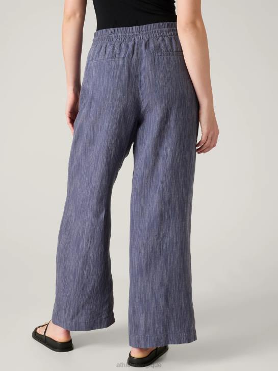 Athleta femmes pantalon large en lin retraite JRTZ177 vêtements il pleut des violettes