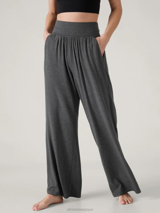 Athleta femmes pantalon large studio JRTZ157 vêtements gris anthracite chiné