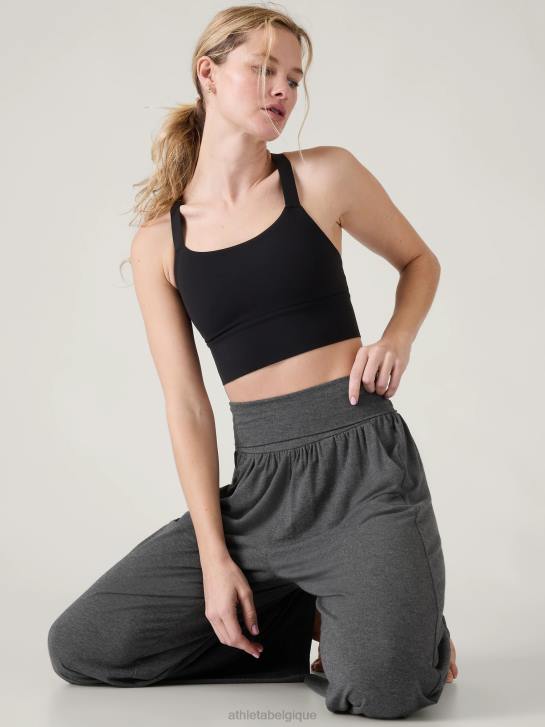Athleta femmes pantalon large studio JRTZ157 vêtements gris anthracite chiné