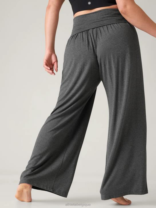 Athleta femmes pantalon large studio JRTZ157 vêtements gris anthracite chiné