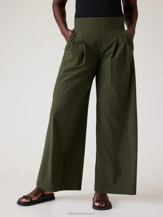 Athleta femmes pantalon large taille haute brooklyn heights JRTZ136 vêtements tremble, olive