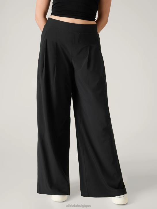 Athleta femmes pantalon large taille haute brooklyn heights JRTZ7 vêtements noir