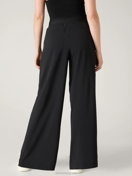 Athleta femmes pantalon large taille haute brooklyn heights JRTZ7 vêtements noir