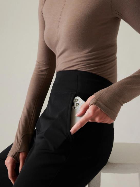 Athleta femmes pantalon taille haute sans fin JRTZ4 vêtements noir