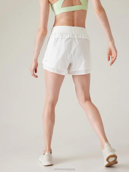Athleta femmes short de course en maille JRTZ21 vêtements blanc brillant