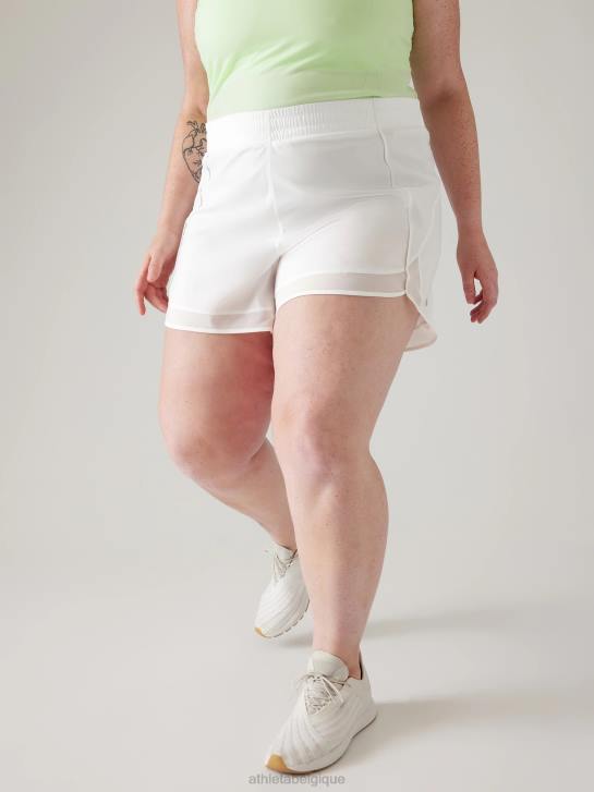 Athleta femmes short de course en maille JRTZ21 vêtements blanc brillant