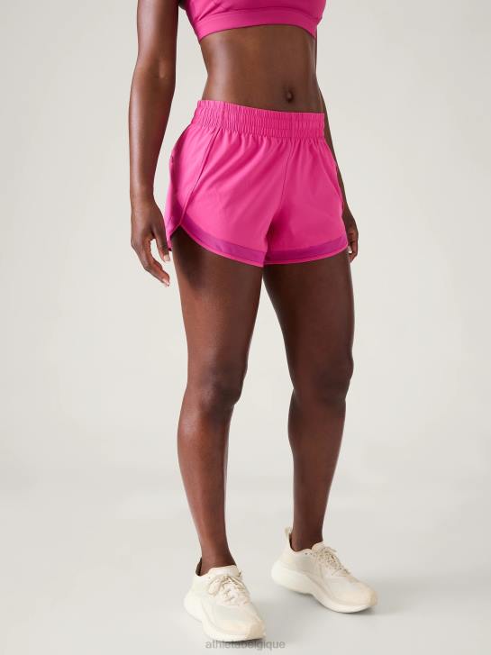 Athleta femmes short de course en maille JRTZ57 vêtements rose plante de glace