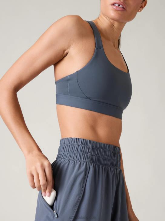 Athleta femmes short de course en mesh à taille haute JRTZ165 vêtements bleu granit