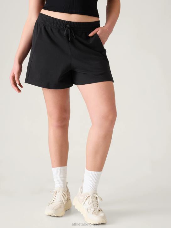 Athleta femmes short rétro en éponge JRTZ160 vêtements noir