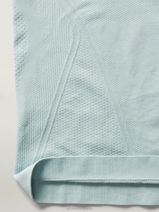 Athleta femmes T-shirt sport sans coutures Momentum JRTZ356 vêtements bleu de l'aube