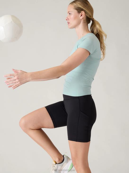 Athleta femmes T-shirt sport sans coutures Momentum JRTZ356 vêtements bleu de l'aube