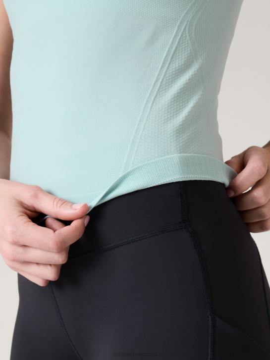 Athleta femmes T-shirt sport sans coutures Momentum JRTZ356 vêtements bleu de l'aube