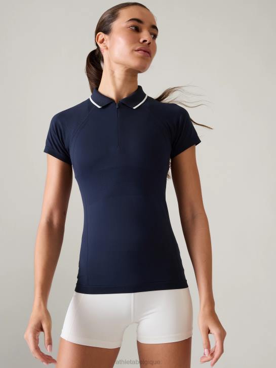 Athleta femmes polo sans coutures momentum JRTZ530 vêtements marine