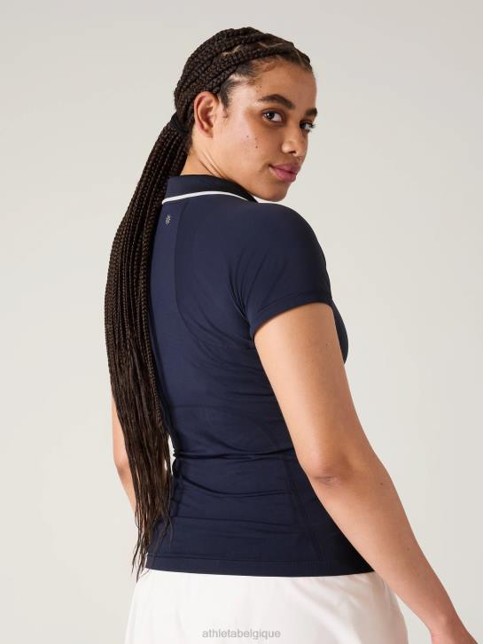Athleta femmes polo sans coutures momentum JRTZ530 vêtements marine