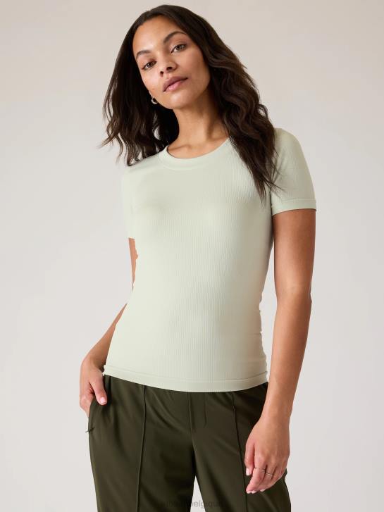 Athleta femmes renouveler le t-shirt ras du cou sans couture JRTZ259 vêtements teinte céladon