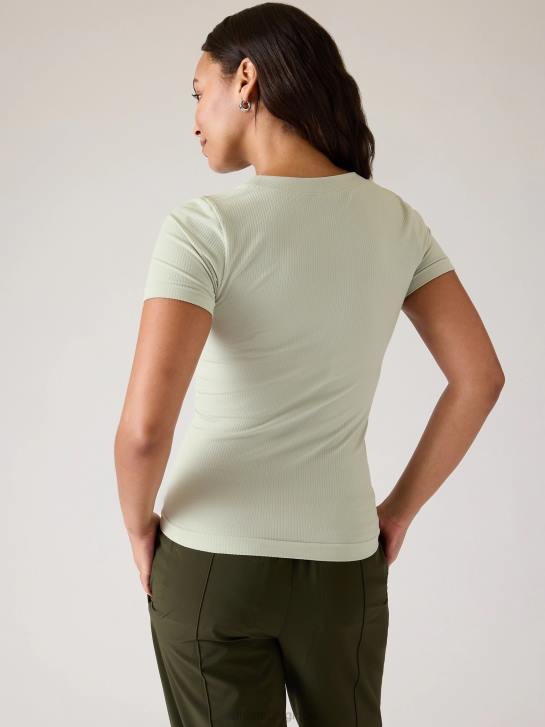 Athleta femmes renouveler le t-shirt ras du cou sans couture JRTZ259 vêtements teinte céladon
