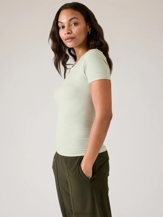 Athleta femmes renouveler le t-shirt ras du cou sans couture JRTZ259 vêtements teinte céladon