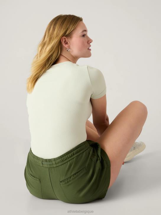 Athleta femmes renouveler le t-shirt ras du cou sans couture JRTZ259 vêtements teinte céladon