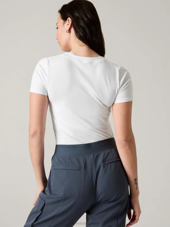 Athleta femmes renouveler le t-shirt ras du cou sans couture JRTZ272 vêtements blanc brillant