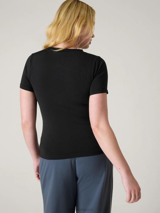 Athleta femmes renouveler le t-shirt ras du cou sans couture JRTZ374 vêtements noir