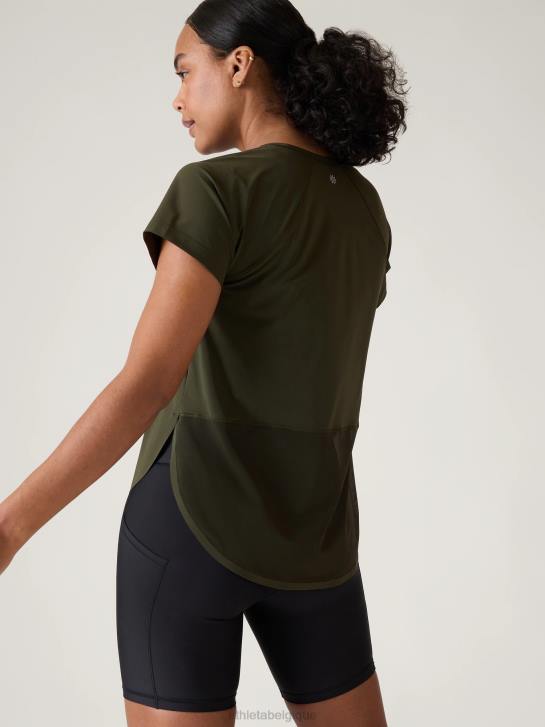 Athleta femmes t-shirt en maille ultime JRTZ218 vêtements tremble, olive