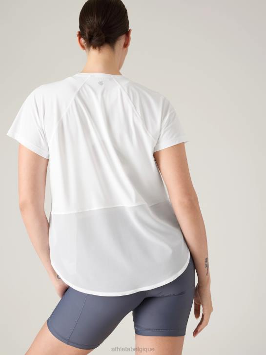 Athleta femmes t-shirt en maille ultime JRTZ326 vêtements blanc brillant