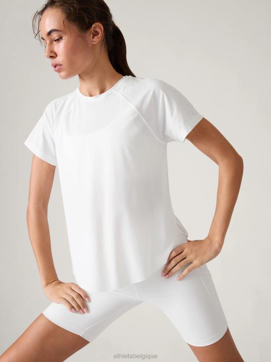 Athleta femmes t-shirt en maille ultime JRTZ326 vêtements blanc brillant