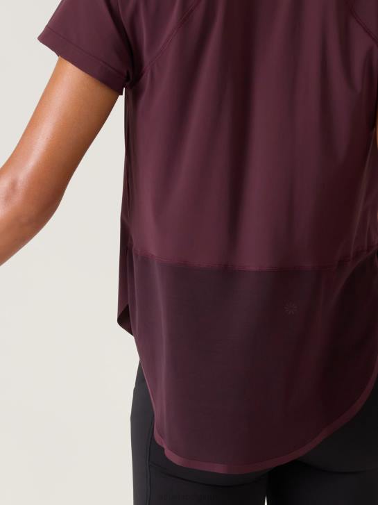 Athleta femmes t-shirt en maille ultime JRTZ355 vêtements cabernet épicé
