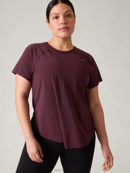 Athleta femmes t-shirt en maille ultime JRTZ355 vêtements cabernet épicé
