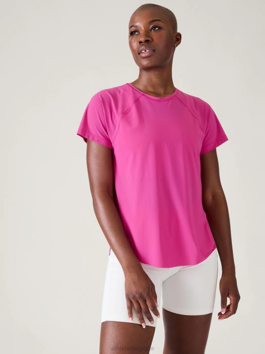 Athleta femmes t-shirt en maille ultime JRTZ376 vêtements rose plante de glace