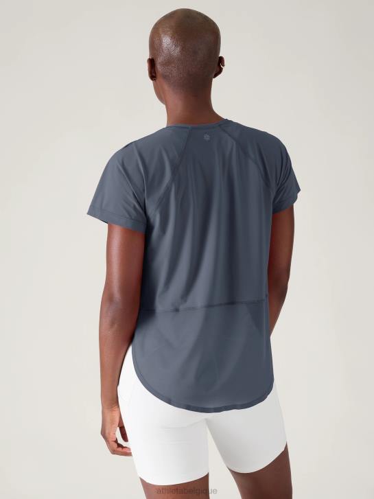 Athleta femmes t-shirt en maille ultime JRTZ478 vêtements bleu granit