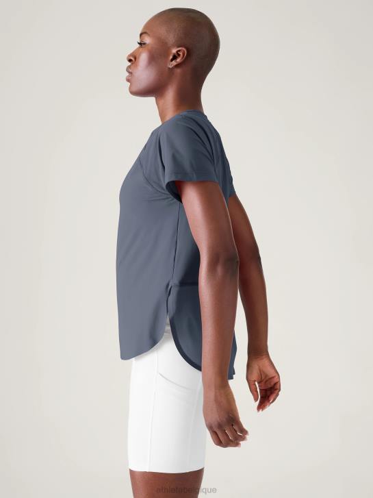 Athleta femmes t-shirt en maille ultime JRTZ478 vêtements bleu granit