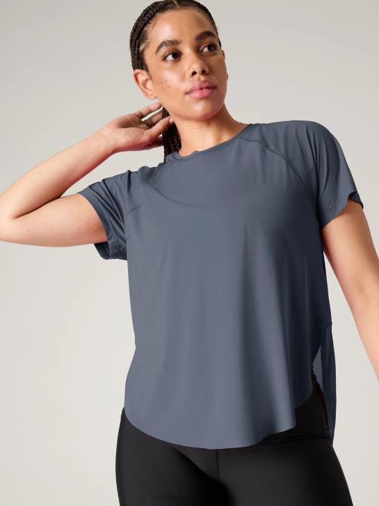 Athleta femmes t-shirt en maille ultime JRTZ478 vêtements bleu granit