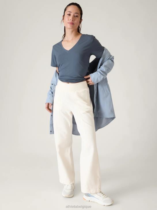 Athleta femmes t-shirt essentiel à col en V JRTZ534 vêtements bleu granit