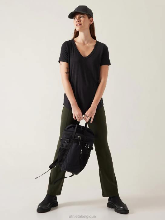 Athleta femmes t-shirt léger en V JRTZ310 vêtements noir