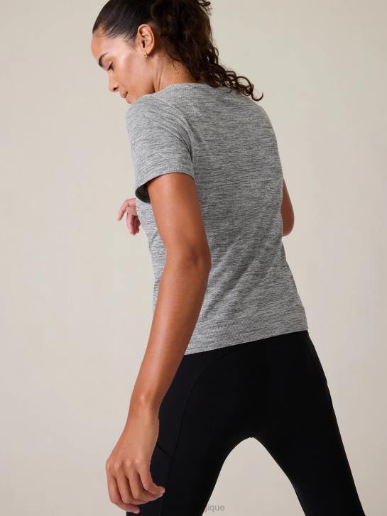 Athleta femmes t-shirt sans couture en mouvement JRTZ236 vêtements gris moyen chiné
