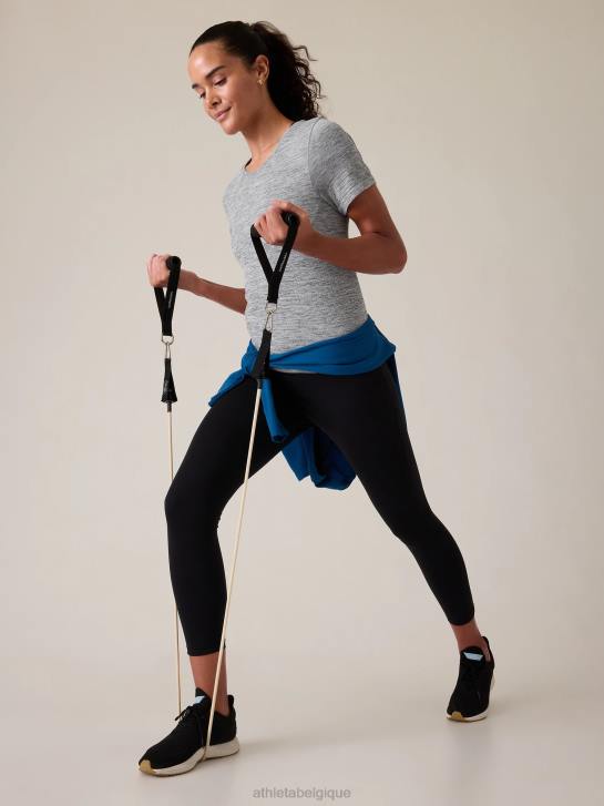 Athleta femmes t-shirt sans couture en mouvement JRTZ236 vêtements gris moyen chiné