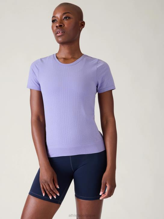 Athleta femmes t-shirt sans couture en mouvement JRTZ260 vêtements aurore violette