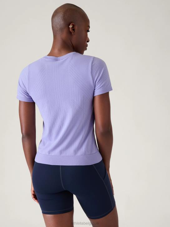 Athleta femmes t-shirt sans couture en mouvement JRTZ260 vêtements aurore violette