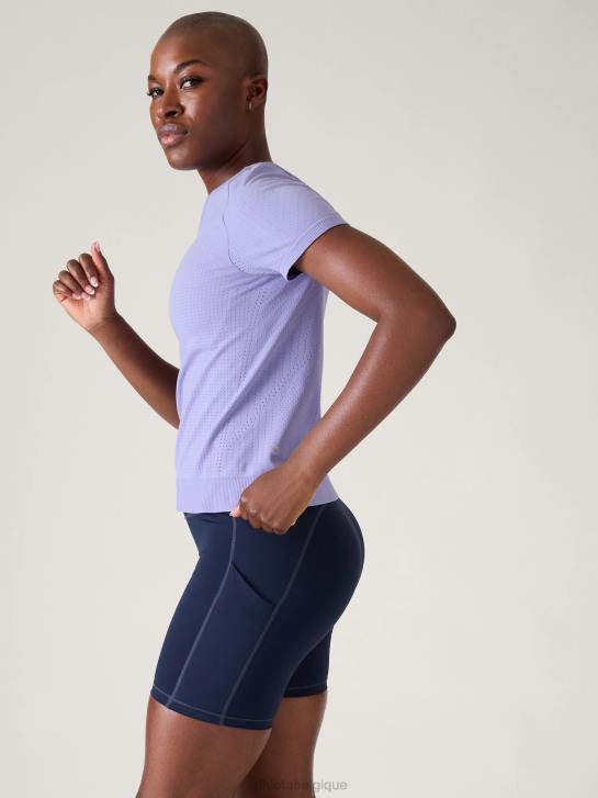 Athleta femmes t-shirt sans couture en mouvement JRTZ260 vêtements aurore violette
