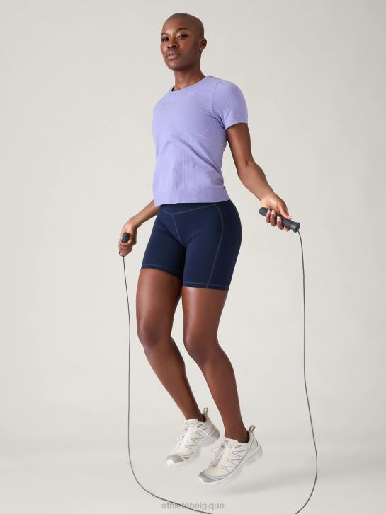 Athleta femmes t-shirt sans couture en mouvement JRTZ260 vêtements aurore violette
