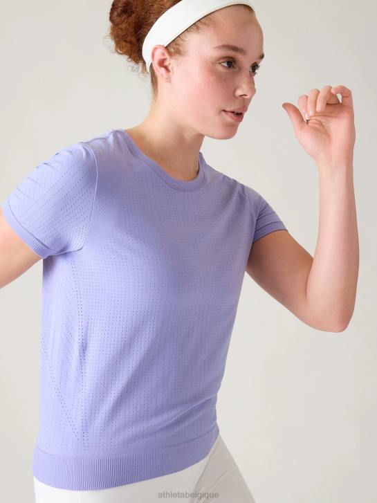 Athleta femmes t-shirt sans couture en mouvement JRTZ260 vêtements aurore violette