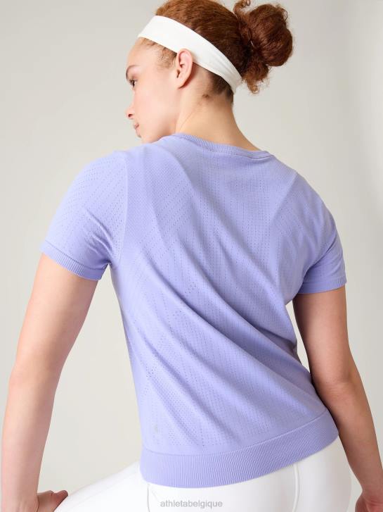Athleta femmes t-shirt sans couture en mouvement JRTZ260 vêtements aurore violette