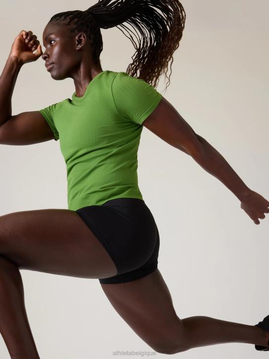 Athleta femmes t-shirt sans couture en mouvement JRTZ358 vêtements vert baja