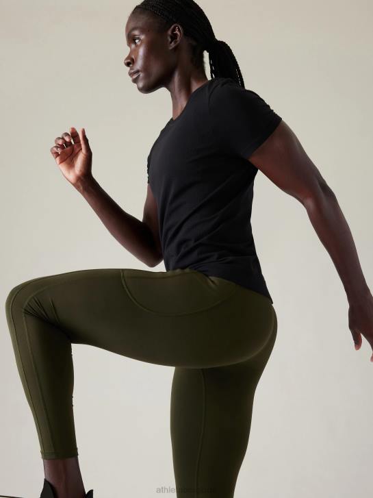 Athleta femmes t-shirt sans couture en mouvement JRTZ412 vêtements noir