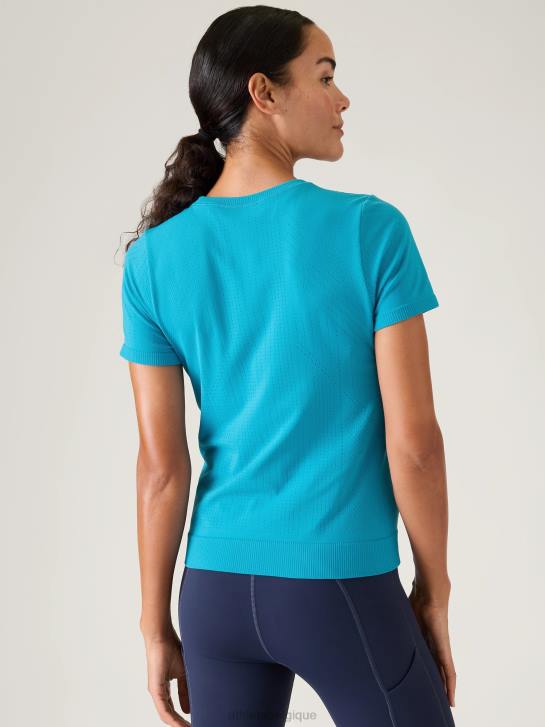 Athleta femmes t-shirt sans couture en mouvement JRTZ489 vêtements pacifique