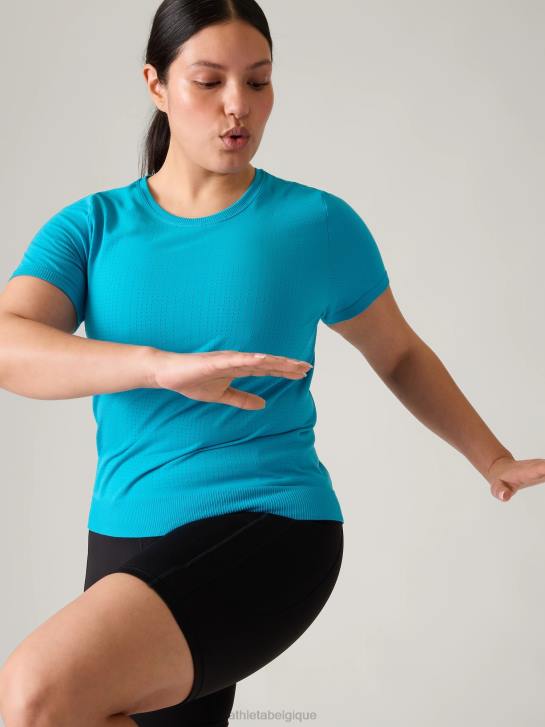 Athleta femmes t-shirt sans couture en mouvement JRTZ489 vêtements pacifique
