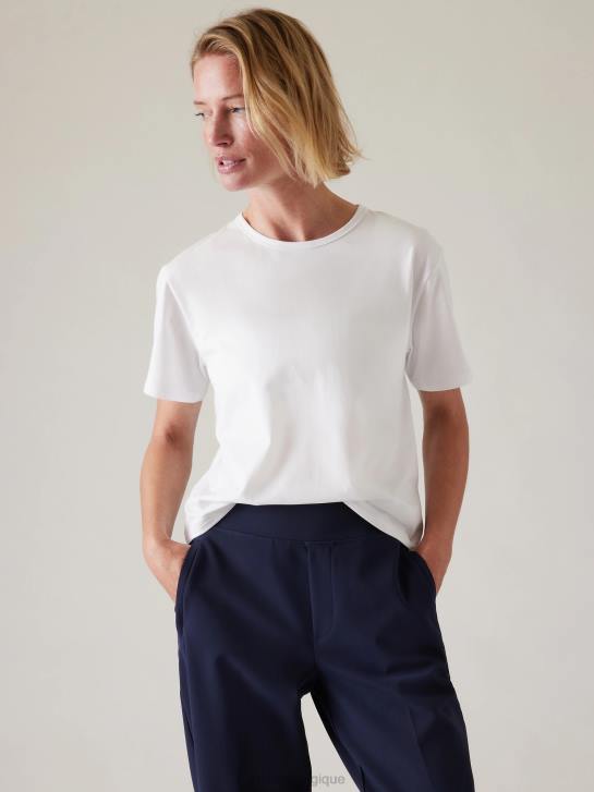 Athleta femmes tee-shirt essentiel JRTZ190 vêtements blanc brillant